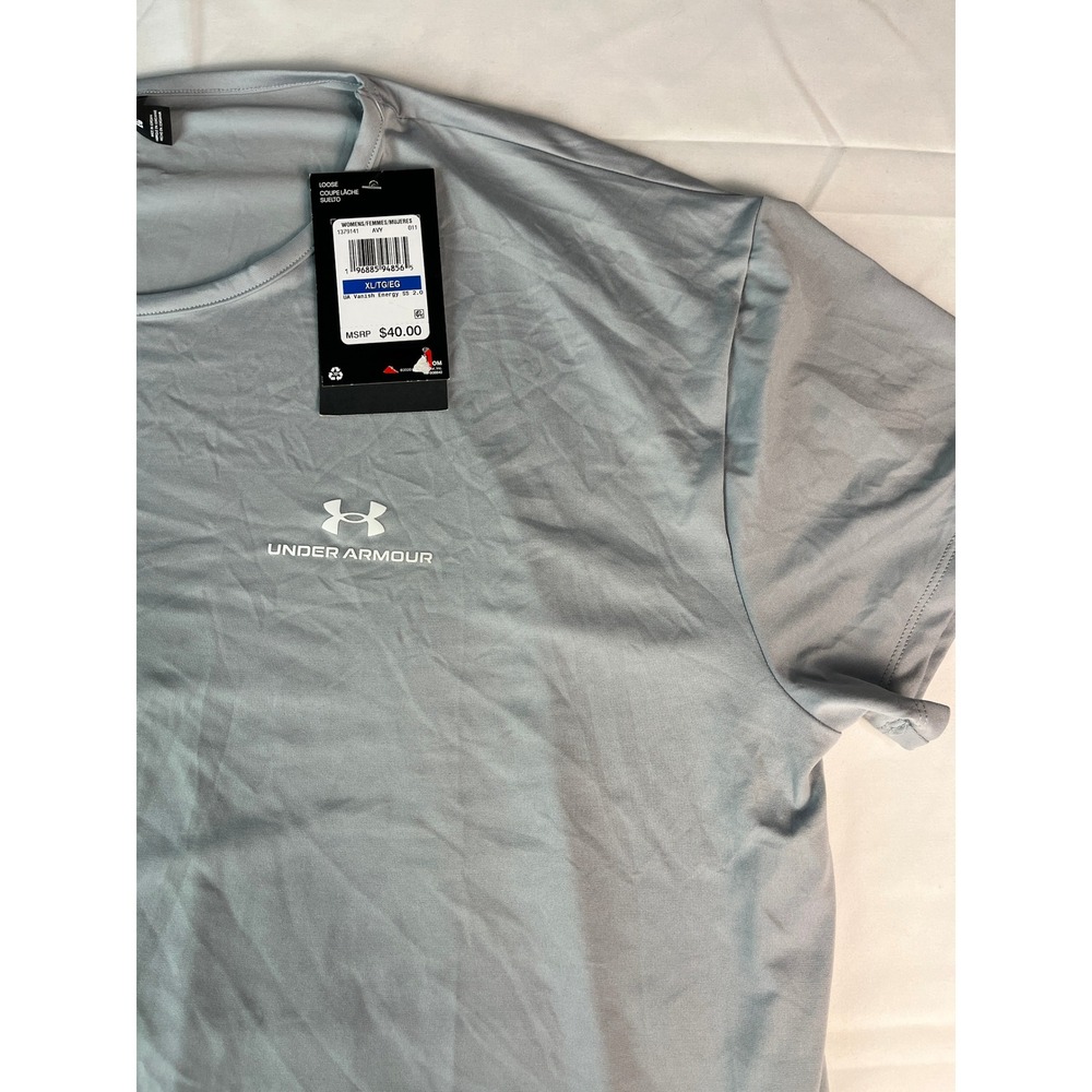 Under Armour Womens Vanish‎ Energy SS 2.0 TShirt Top XL Gray Training Gym